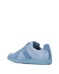 hellblaue Leder niedrige Sneakers von Maison Margiela