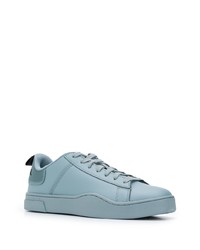 hellblaue Leder niedrige Sneakers von Diesel