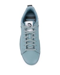 hellblaue Leder niedrige Sneakers von Diesel