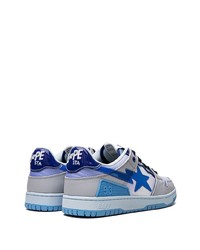 hellblaue Leder niedrige Sneakers von A Bathing Ape