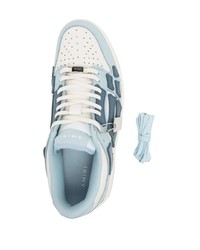 hellblaue Leder niedrige Sneakers von Amiri