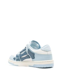 hellblaue Leder niedrige Sneakers von Amiri