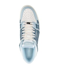 hellblaue Leder niedrige Sneakers von Amiri