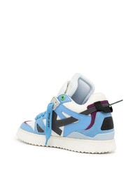 hellblaue Leder niedrige Sneakers von Off-White