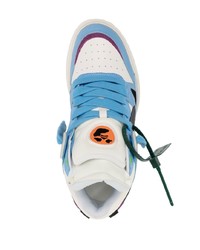 hellblaue Leder niedrige Sneakers von Off-White