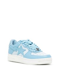 hellblaue Leder niedrige Sneakers von A Bathing Ape