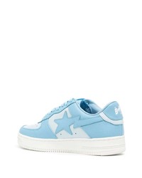 hellblaue Leder niedrige Sneakers von A Bathing Ape