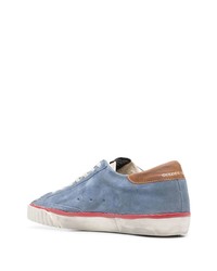 hellblaue Leder niedrige Sneakers von Golden Goose