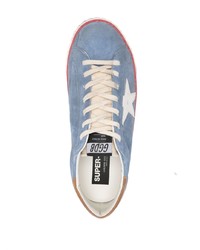 hellblaue Leder niedrige Sneakers von Golden Goose