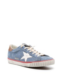 hellblaue Leder niedrige Sneakers von Golden Goose