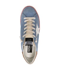 hellblaue Leder niedrige Sneakers von Golden Goose