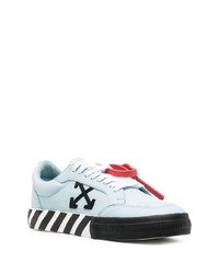 hellblaue Leder niedrige Sneakers von Off-White