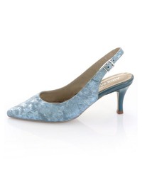 hellblaue Leder Pumps von Alba Moda