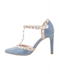 hellblaue Leder Pumps von Marco Tozzi