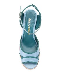hellblaue Leder Sandaletten von Sarah Chofakian