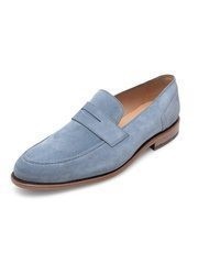 hellblaue Leder Slipper von Henry Stevens