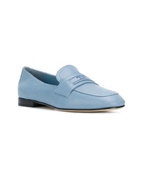 hellblaue Leder Slipper von Prada