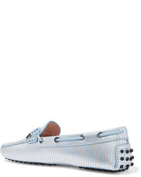 hellblaue Leder Slipper von Tod's