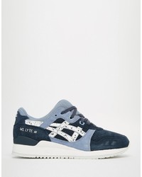 hellblaue Leder Turnschuhe von Asics