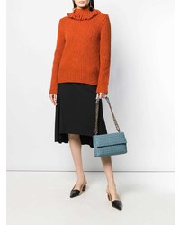 hellblaue Leder Umhängetasche von Bottega Veneta