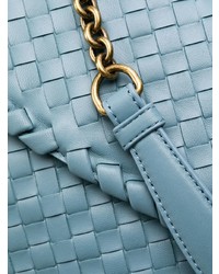 hellblaue Leder Umhängetasche von Bottega Veneta