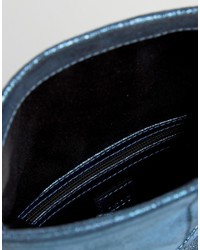 hellblaue Leder Umhängetasche von Asos
