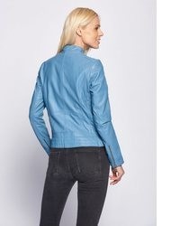 hellblaue Lederjacke von Maze