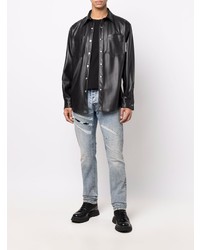 hellblaue Lederjeans von Just Cavalli