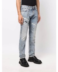 hellblaue Lederjeans von Just Cavalli