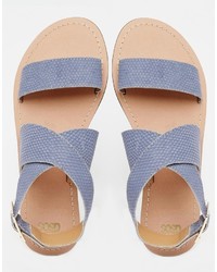 hellblaue Ledersandalen von Asos