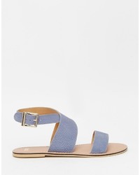 hellblaue Ledersandalen von Asos