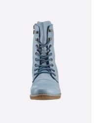 hellblaue Lederstiefel von Andrea Conti