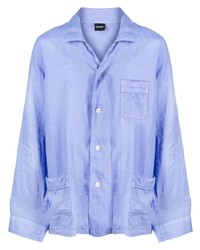 hellblaue Leinen Shirtjacke von Aspesi