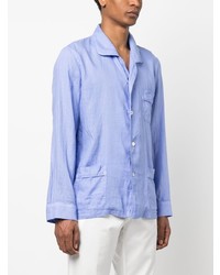 hellblaue Leinen Shirtjacke von Aspesi