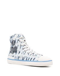 hellblaue Mit Batikmuster hohe Sneakers von Isabel Marant