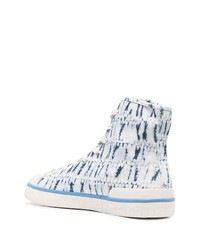 hellblaue Mit Batikmuster hohe Sneakers von Isabel Marant