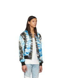 hellblaue Mit Batikmuster Satin Bomberjacke von Amiri