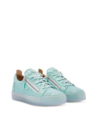 hellblaue niedrige Sneakers von Giuseppe Zanotti