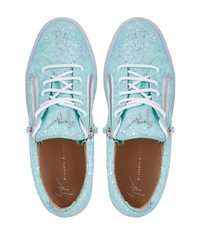 hellblaue niedrige Sneakers von Giuseppe Zanotti