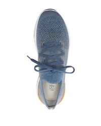 hellblaue niedrige Sneakers von Brunello Cucinelli