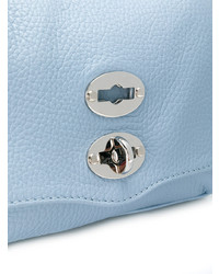 hellblaue Satchel-Tasche aus Leder von Zanellato