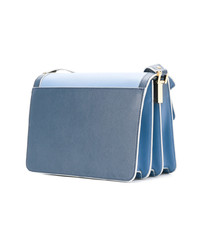 hellblaue Satchel-Tasche aus Leder von Marni
