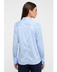 hellblaue Satin Bluse von Eterna