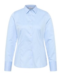 hellblaue Satin Bluse von Eterna