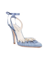 hellblaue Satin Pumps von Sarah Flint