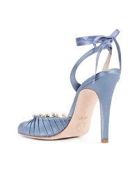 hellblaue Satin Pumps von Sarah Flint