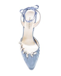 hellblaue Satin Pumps von Sarah Flint