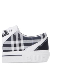 hellblaue Segeltuch niedrige Sneakers mit Karomuster von Burberry