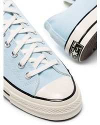 hellblaue Segeltuch niedrige Sneakers von Converse