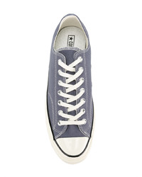 hellblaue Segeltuch niedrige Sneakers von Converse